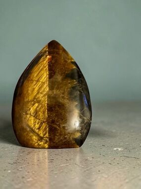 Blue Tiger’s Eye Hawk’s Eye Crystal Freeform Point Polished Protection Stone